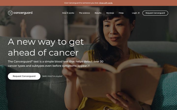 Screenshot of cancerguard.com