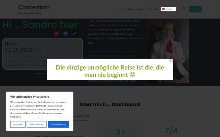 Screenshot ta' cancerman.de