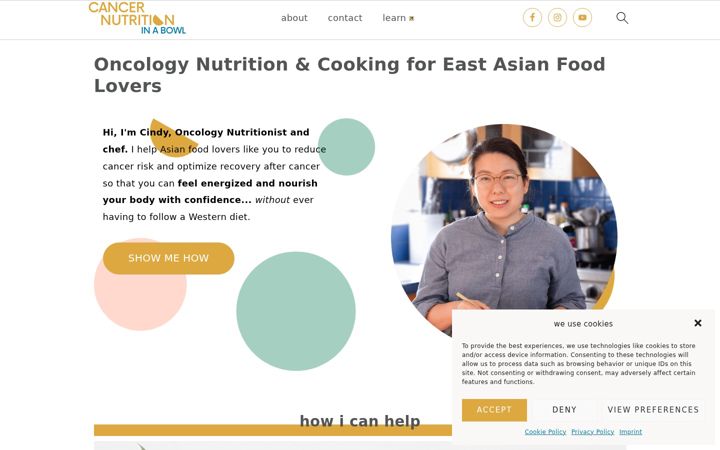 Screenshot of cancernutritioninabowl.com