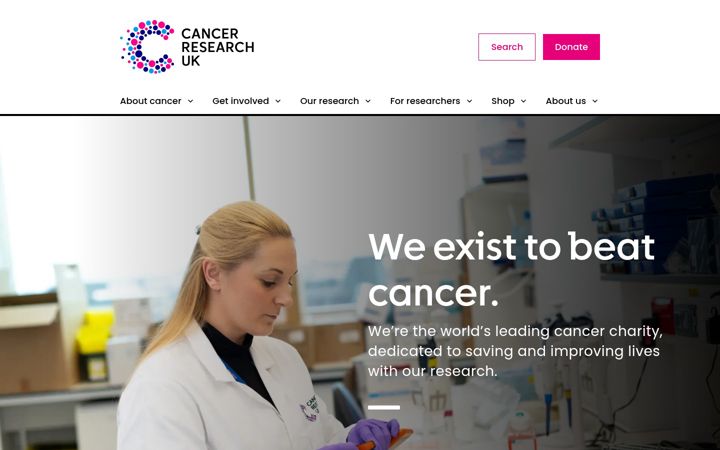 Screenshot di cancerresearchuk.org