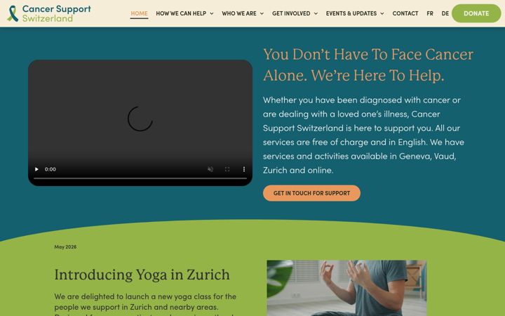 Screenshot of cancersupport.ch