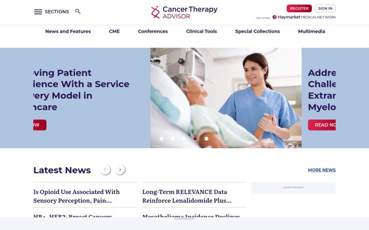 Screenshot of cancertherapyadvisor.com