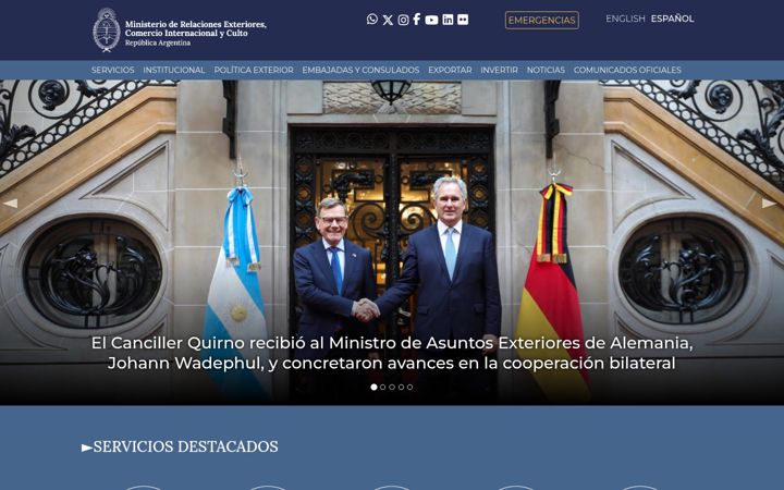 Zrzut ekranu cancilleria.gob.ar