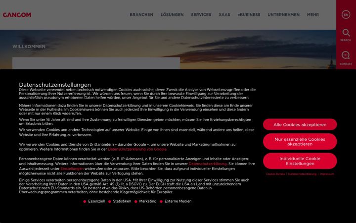 Екранна снимка на cancom.de
