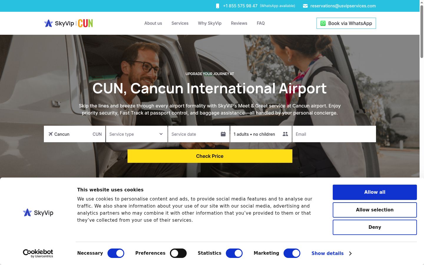Screenshot del banner di consenso mostrato prima di qualsiasi interazione