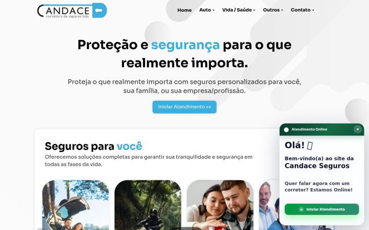 Screenshot of candaceseguros.com.br