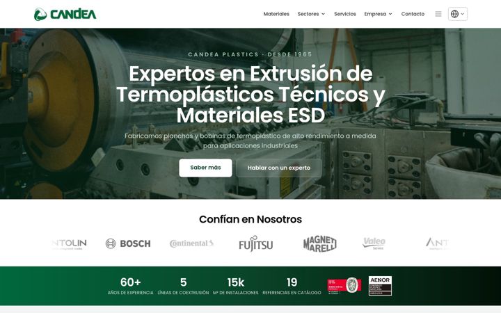 Screenshot of candea-plastics.es