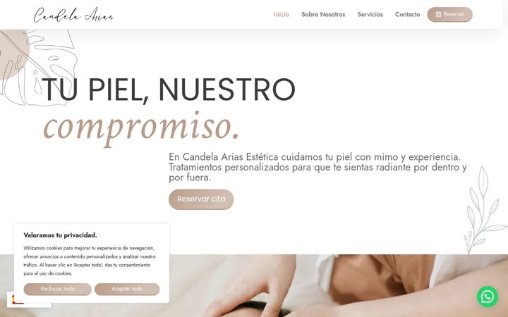 Screenshot of candelaariasestetica.com