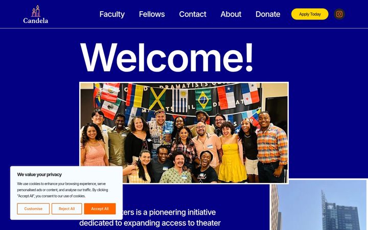 Screenshot of candelafellowship.com