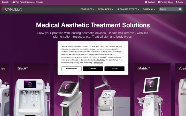 Screenshot ta' candelamedical.com