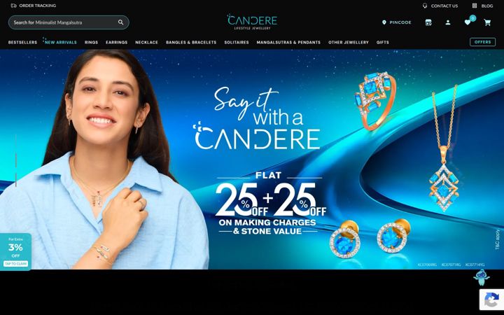 Screenshot of candere.com