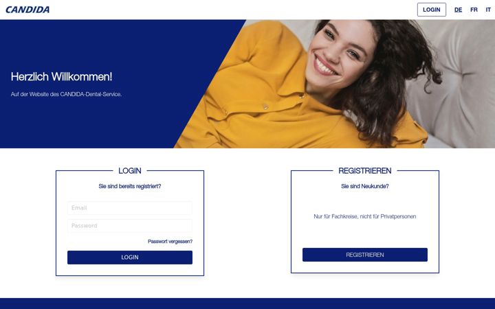 Screenshot of candida-dentalservice.ch