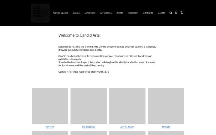 Screenshot of candidartslondon.com