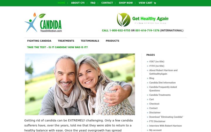 Screenshot of candidayeastinfection.com