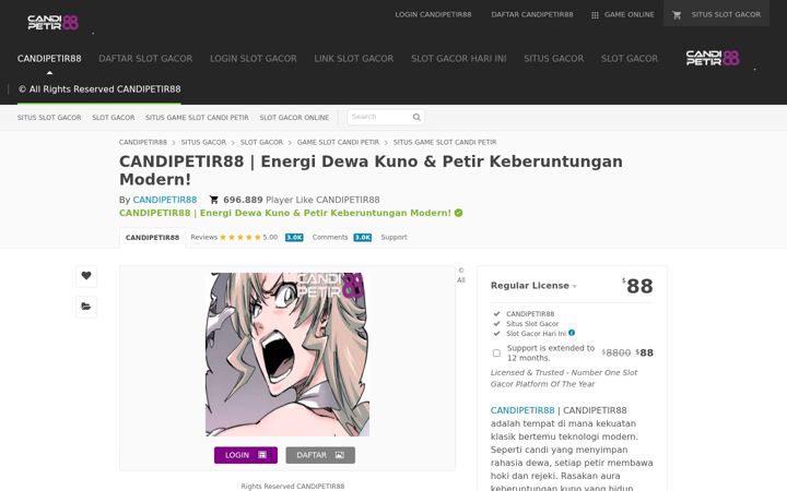 Screenshot of candipetir88.com