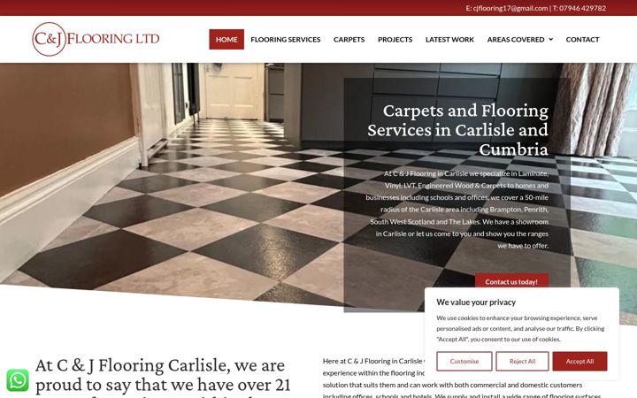 Screenshot of candjflooringcarlisle.co.uk