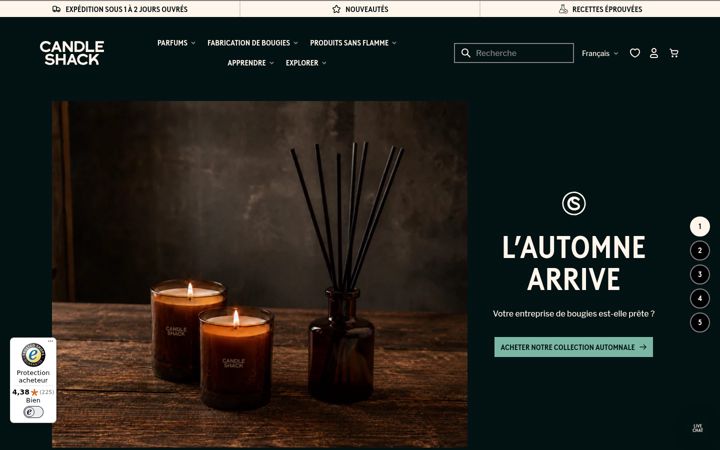 Screenshot of candle-shack.fr