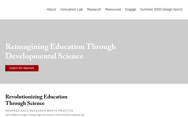 Screenshot von candle.usc.edu