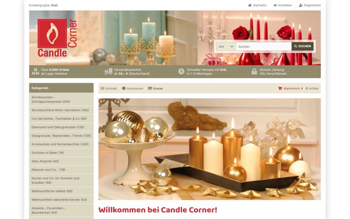 Screenshot of candlecorner.de