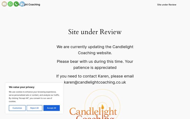 Screenshot of candlelightcoaching.co.uk