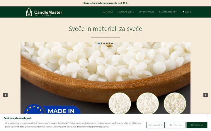 Screenshot von candlemaster.si