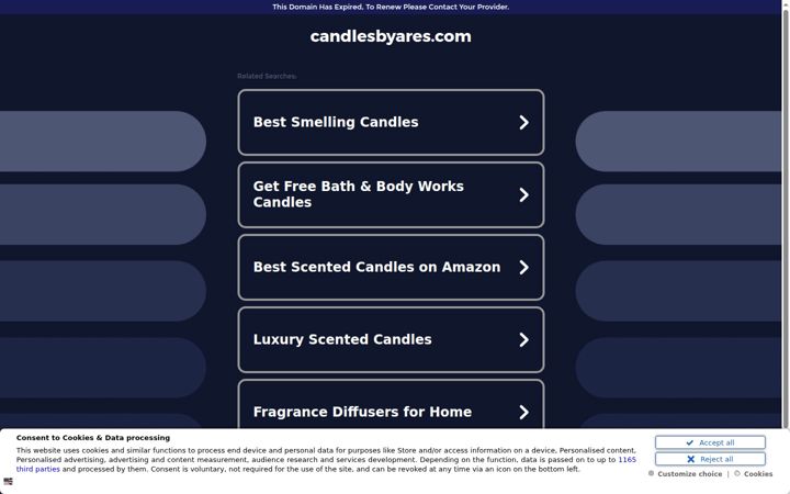 Snímek obrazovky candlesbyares.com