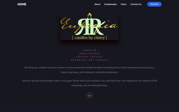 Screenshot of candlesbycherry.com