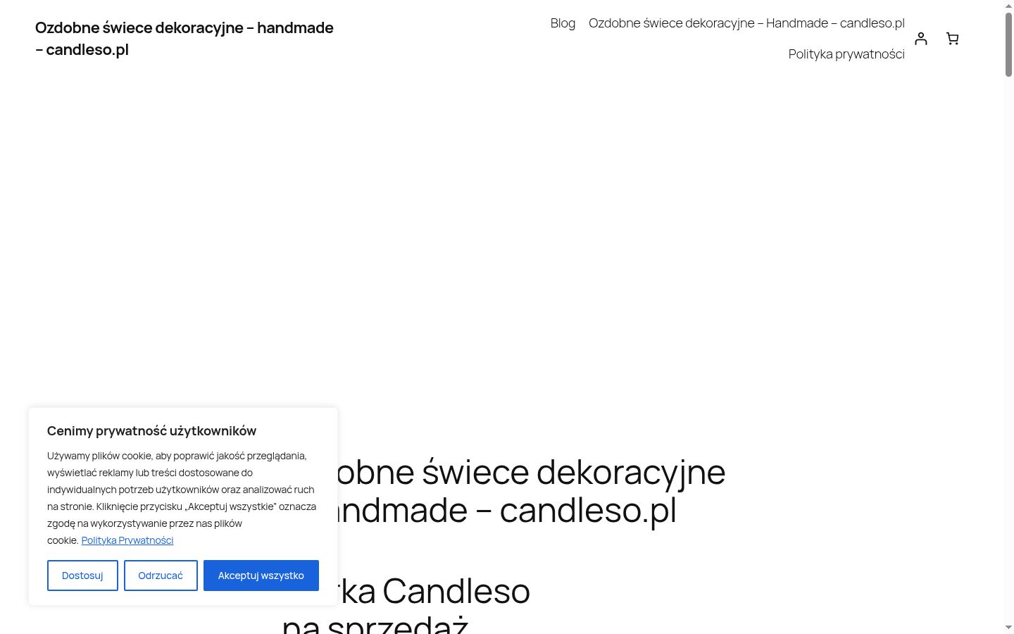 Zrzut ekranu banera zgody wyświetlanego przed jakąkolwiek interakcją