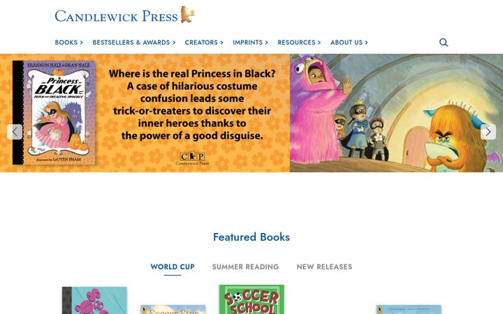 Screenshot of candlewick.com