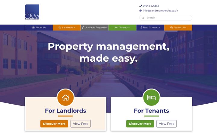 Screenshot of candmproperties.co.uk