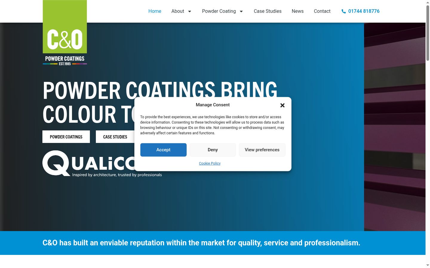 Screenshot del banner di consenso mostrato prima di qualsiasi interazione