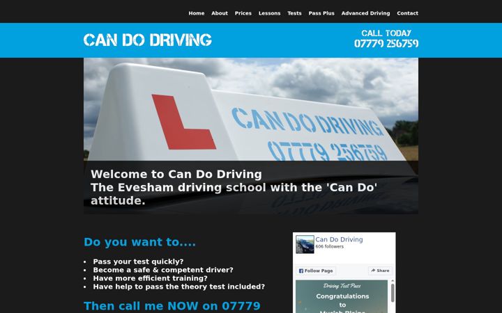 Screenshot of candodriving.co.uk