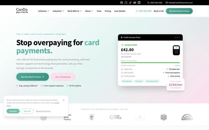 Screenshot of candopayments.com