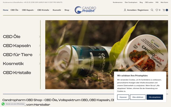 Screenshot ta' candropharm.de