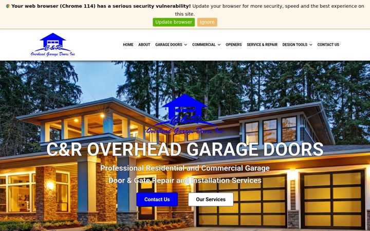 Screenshot of candroverheadgaragedoors.com