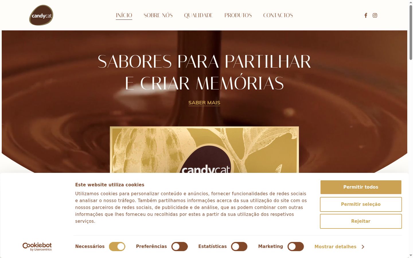 Screenshot del banner di consenso mostrato prima di qualsiasi interazione