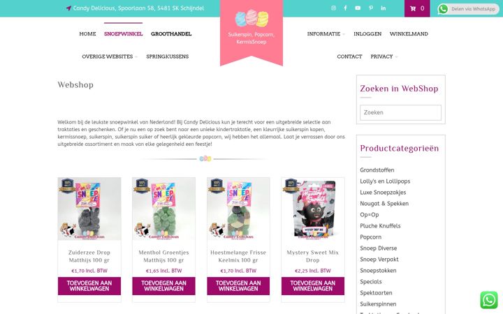 Posnetek zaslona candydelicious.nl