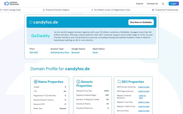 Screenshot of candyfox.de