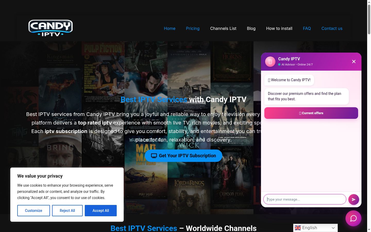Screenshot del banner di consenso mostrato prima di qualsiasi interazione