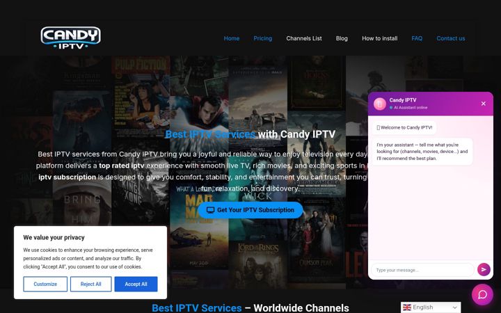 Screenshot of candyiptv.com