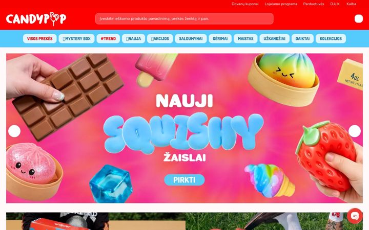 Ekraanipilt saidist candypop.lt