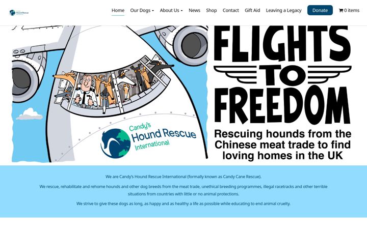 Screenshot of candyshoundrescue.org