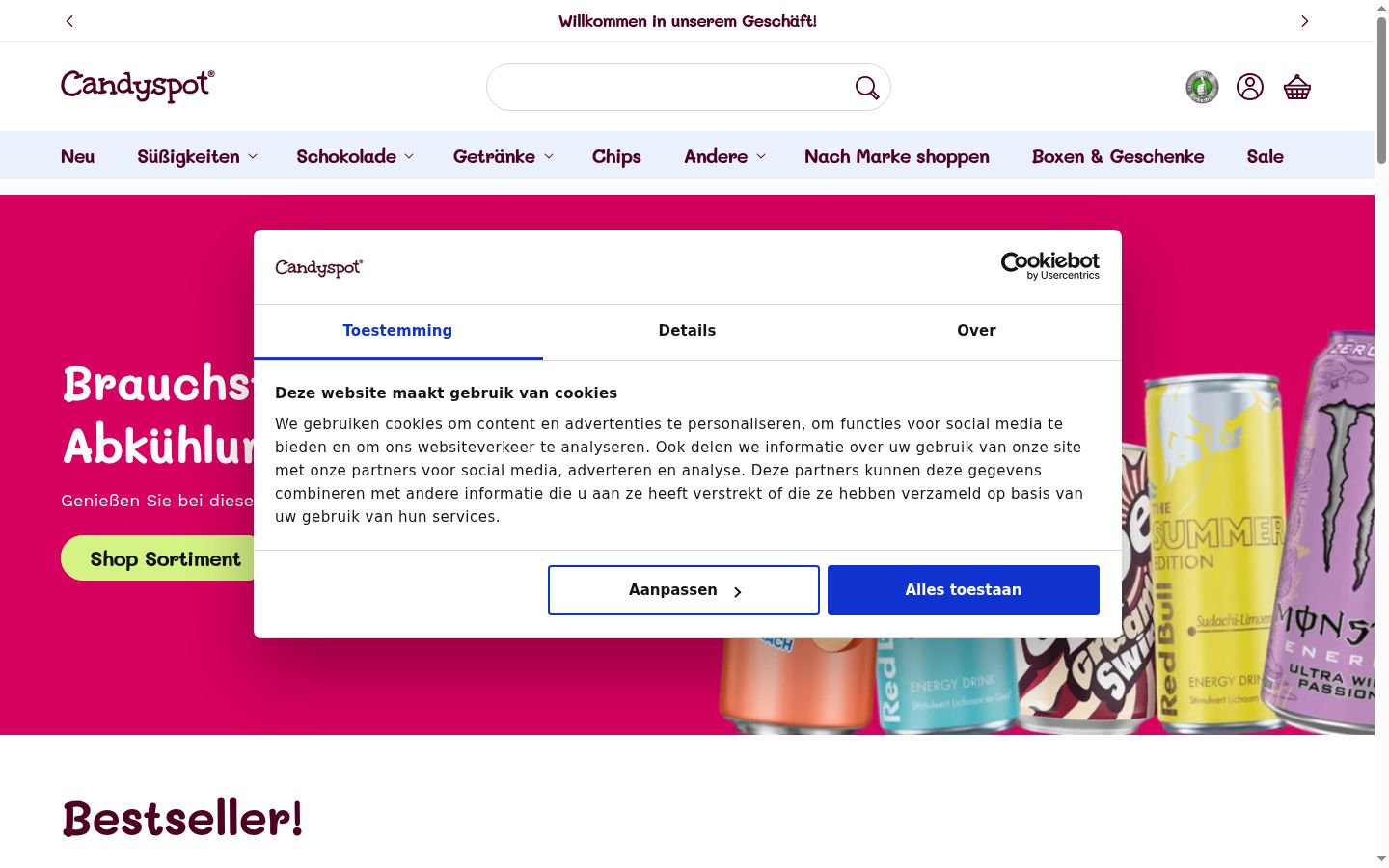 Screenshot tal-banner tal-kunsens muri qabel kwalunkwe interazzjoni