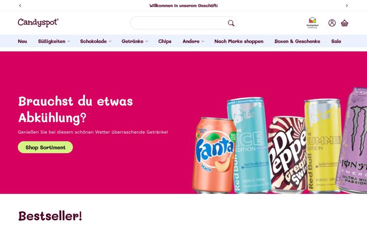 Screenshot ta' candyspot.de