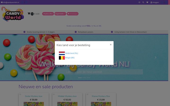 Screenshot of candyworldnl.nl