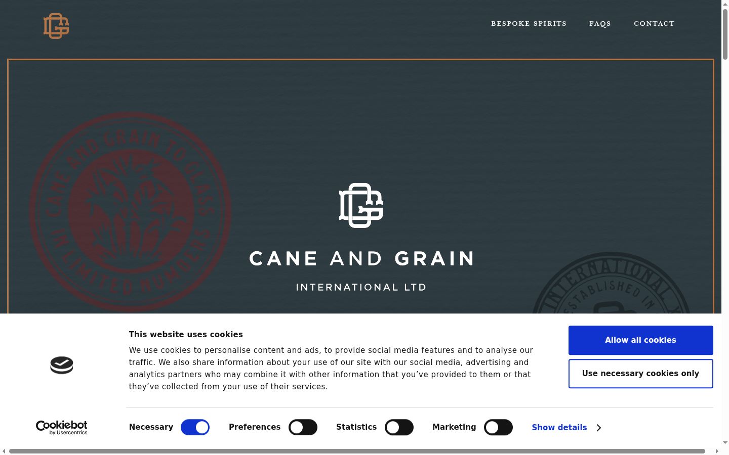 Screenshot of the consent banner shown before any interaction