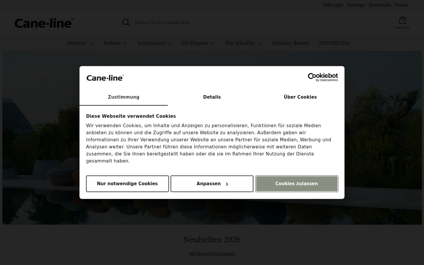 Képernyőkép a bármilyen interakció előtt megjelenő hozzájárulási bannerről