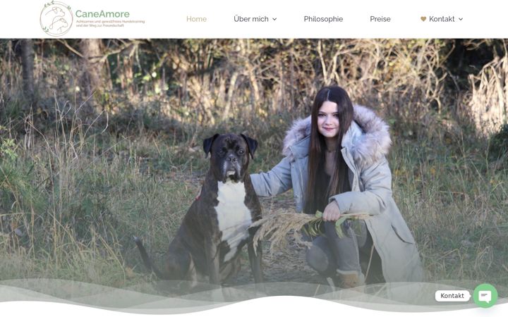 Screenshot of caneamore-hundetraining.de