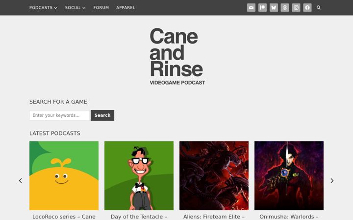 Screenshot of caneandrinse.com