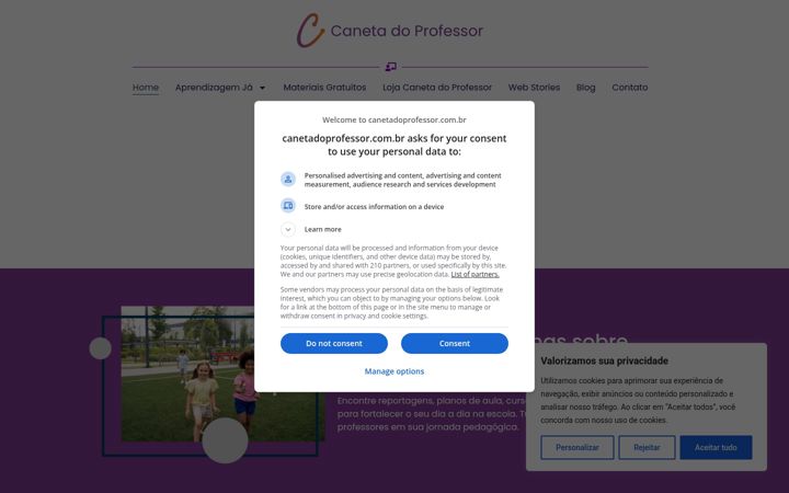 Ekrānuzņēmums no canetadoprofessor.com.br